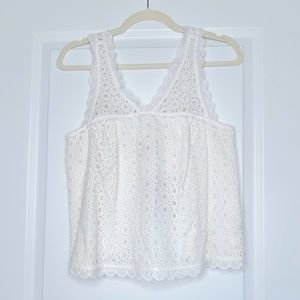 NWT Juicy Couture white eyelet lace tank